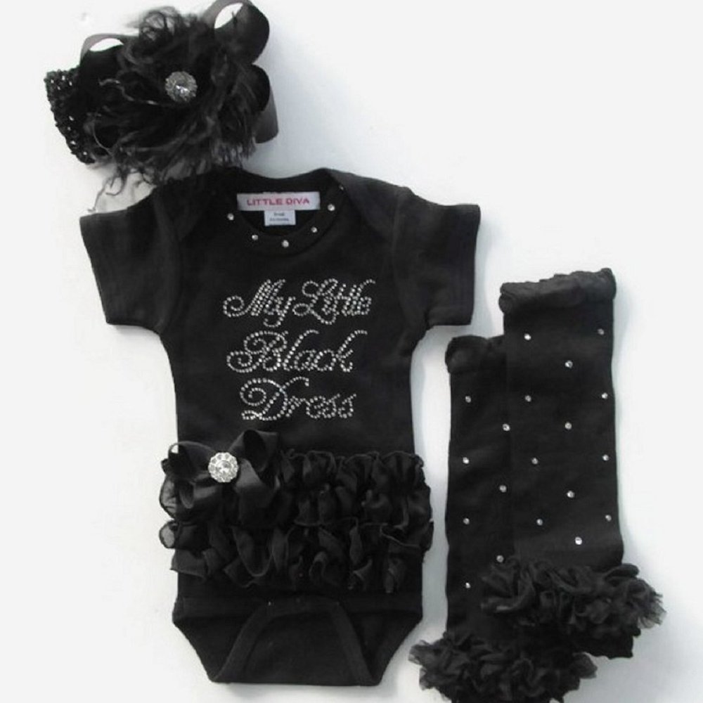 Baby Shower Gift, 3 pc. Baby Girl Bodysuit Outfit